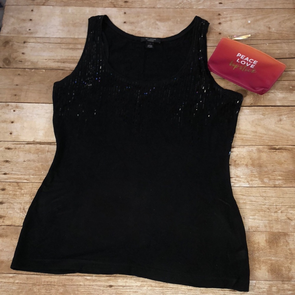 ST. JOHN CAVIAR black tank sz: L